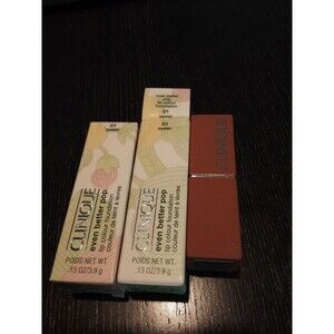 2 Pack Clinique EVEN BETTER POP Lip Color Foundation 01 Eyelet  .13oz New